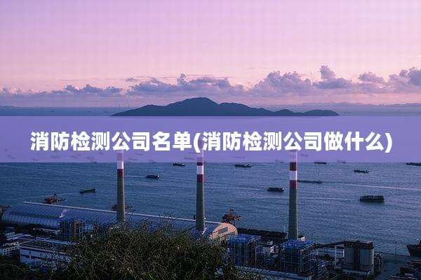 消防检测公司名单(消防检测公司做什么)