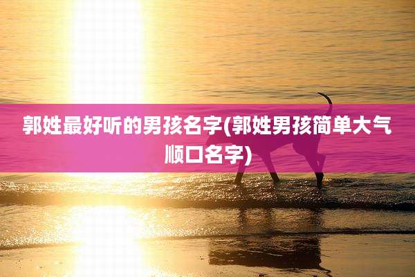 郭姓最好听的男孩名字(郭姓男孩简单大气顺口名字)