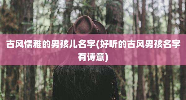 古风儒雅的男孩儿名字(好听的古风男孩名字有诗意)