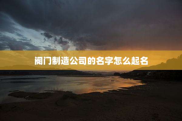阀门制造公司的名字怎么起名