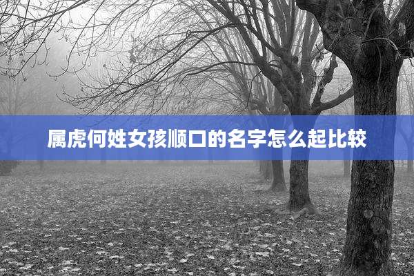 属虎何姓女孩顺口的名字怎么起比较