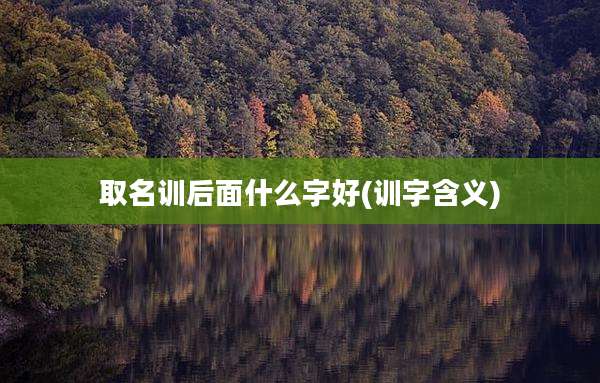 取名训后面什么字好(训字含义)