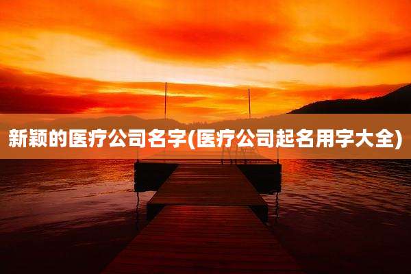新颖的医疗公司名字(医疗公司起名用字大全)