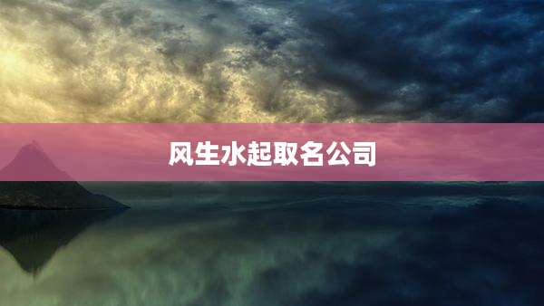 风生水起取名公司