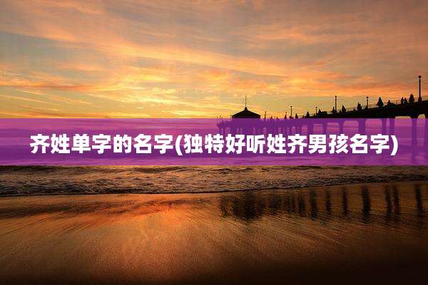 齐姓单字的名字(独特好听姓齐男孩名字)