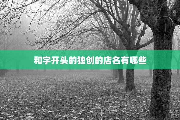 和字开头的独创的店名有哪些