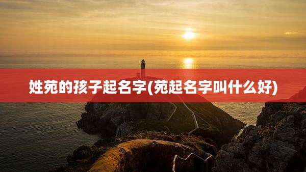 姓苑的孩子起名字(苑起名字叫什么好)