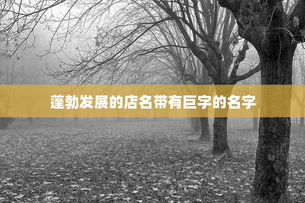 蓬勃发展的店名带有巨字的名字