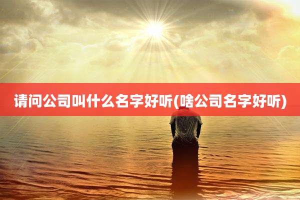 请问公司叫什么名字好听(啥公司名字好听)