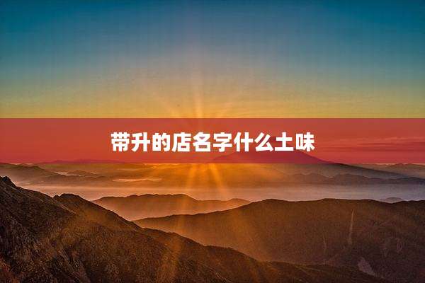 带升的店名字什么土味