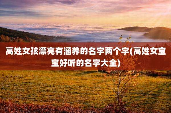 高姓女孩漂亮有涵养的名字两个字(高姓女宝宝好听的名字大全)
