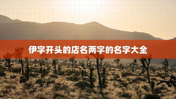 伊字开头的店名两字的名字大全