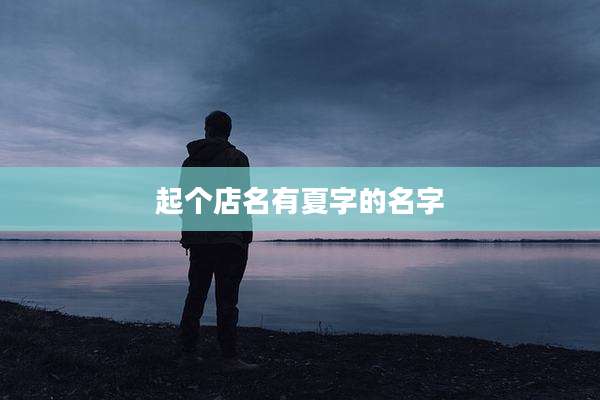 起个店名有夏字的名字