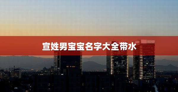 宣姓男宝宝名字大全带水