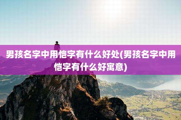 男孩名字中用恺字有什么好处(男孩名字中用恺字有什么好寓意)