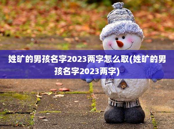 姓旷的男孩名字2023两字怎么取(姓旷的男孩名字2023两字)
