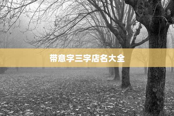 带意字三字店名大全
