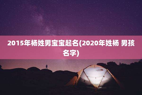 2015年杨姓男宝宝起名(2020年姓杨 男孩名字)