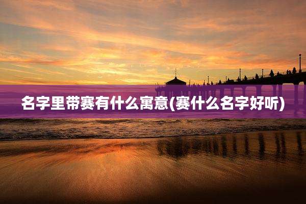 名字里带赛有什么寓意(赛什么名字好听)