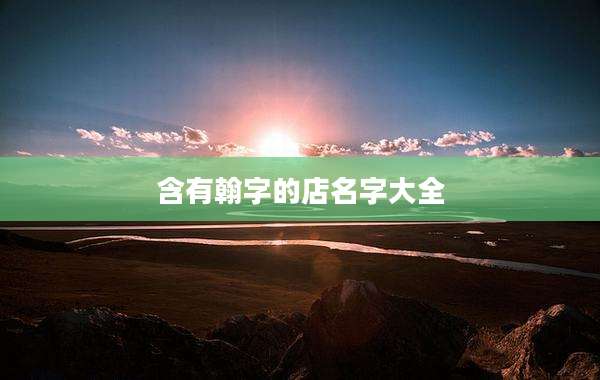 含有翰字的店名字大全
