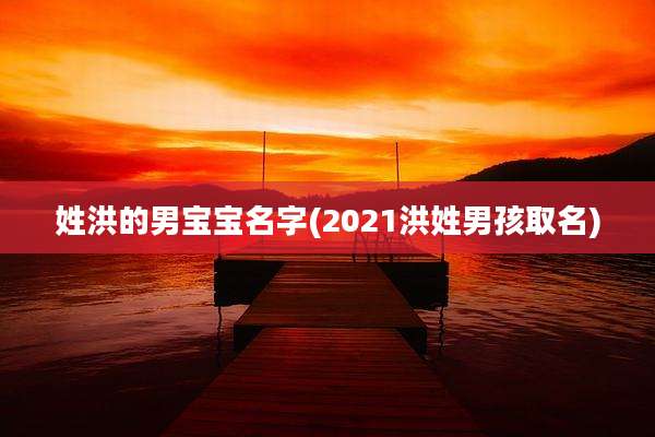 姓洪的男宝宝名字(2021洪姓男孩取名)