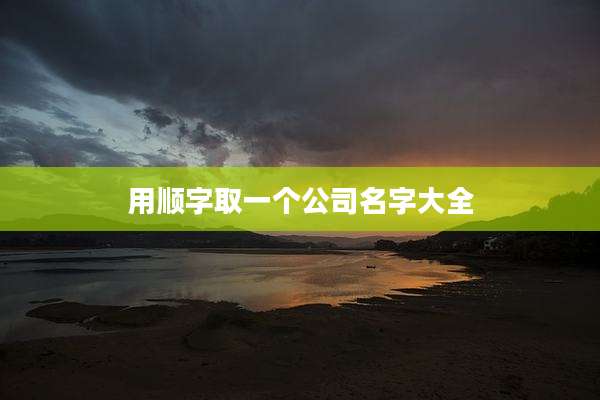 用顺字取一个公司名字大全