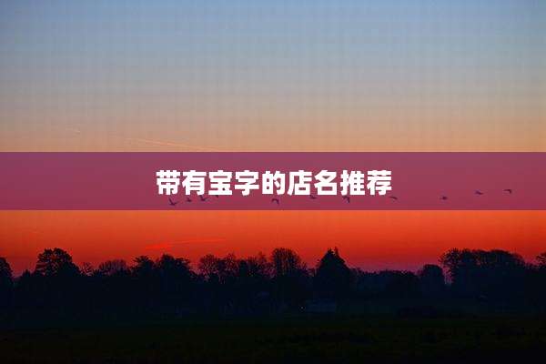 带有宝字的店名推荐