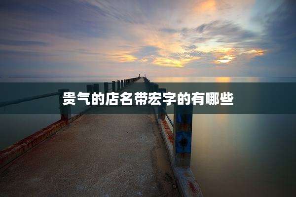 贵气的店名带宏字的有哪些