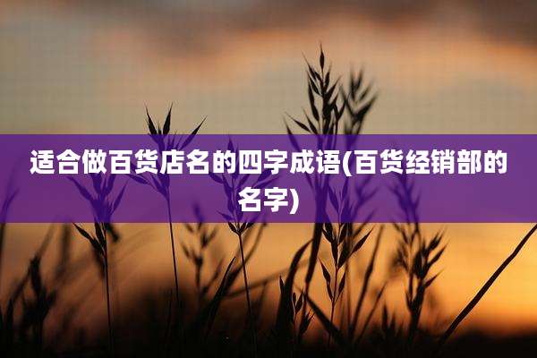 适合做百货店名的四字成语(百货经销部的名字)