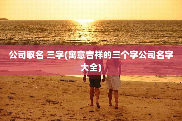 公司取名 三字(寓意吉祥的三个字公司名字大全)