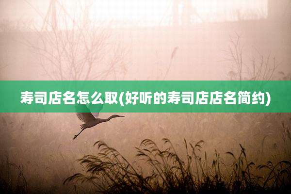 寿司店名怎么取(好听的寿司店店名简约)