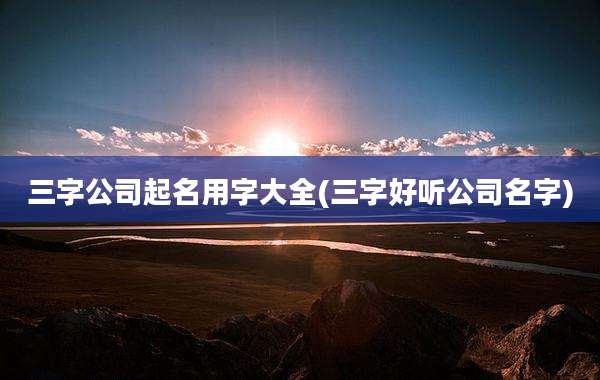三字公司起名用字大全(三字好听公司名字)