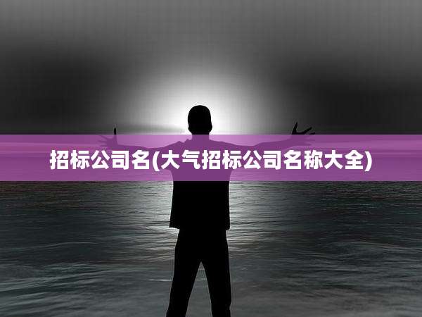 招标公司名(大气招标公司名称大全)