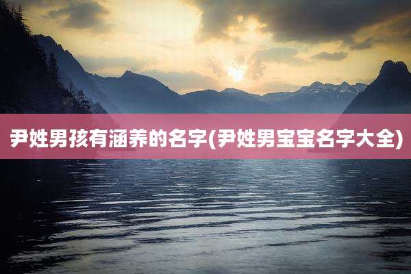尹姓男孩有涵养的名字(尹姓男宝宝名字大全)
