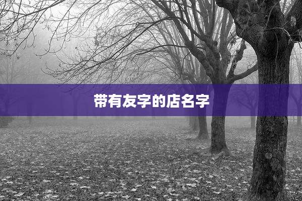 带有友字的店名字