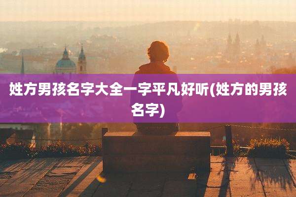姓方男孩名字大全一字平凡好听(姓方的男孩名字)