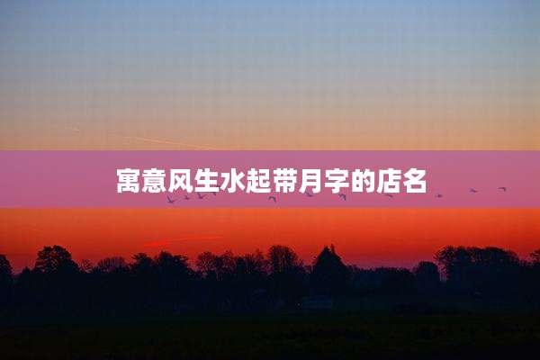 寓意风生水起带月字的店名