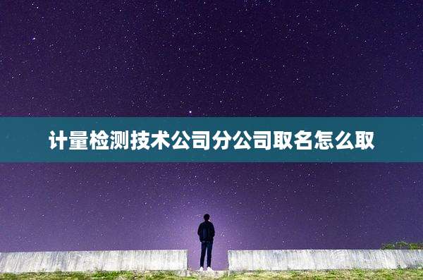 计量检测技术公司分公司取名怎么取