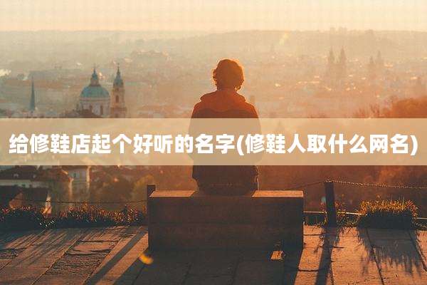 给修鞋店起个好听的名字(修鞋人取什么网名)
