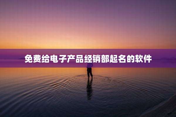免费给电子产品经销部起名的软件