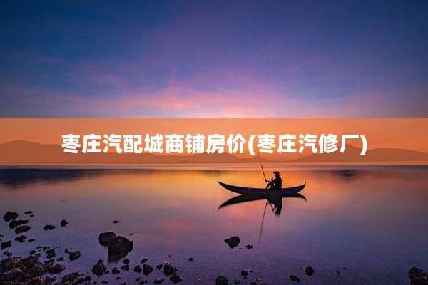 枣庄汽配城商铺房价(枣庄汽修厂)