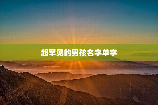 超罕见的男孩名字单字