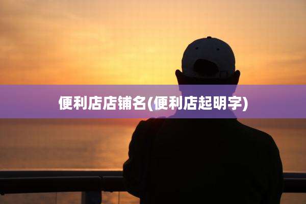 便利店店铺名(便利店起明字)