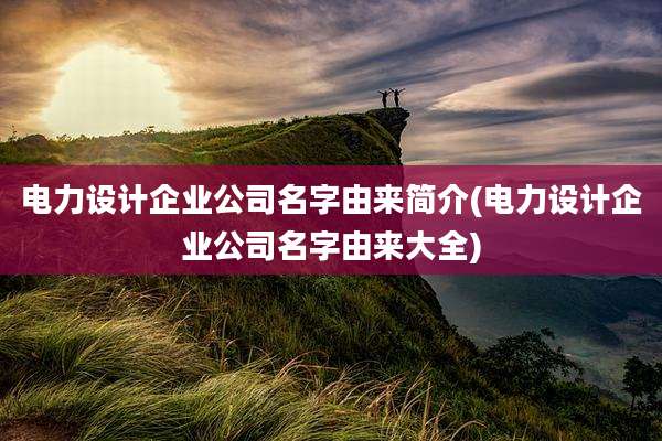 电力设计企业公司名字由来简介(电力设计企业公司名字由来大全)