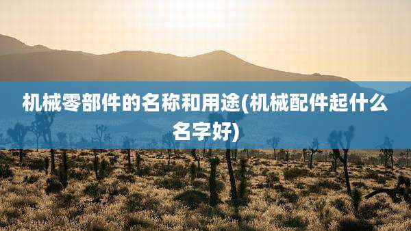 机械零部件的名称和用途(机械配件起什么名字好)
