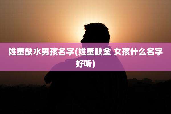 姓董缺水男孩名字(姓董缺金 女孩什么名字好听)