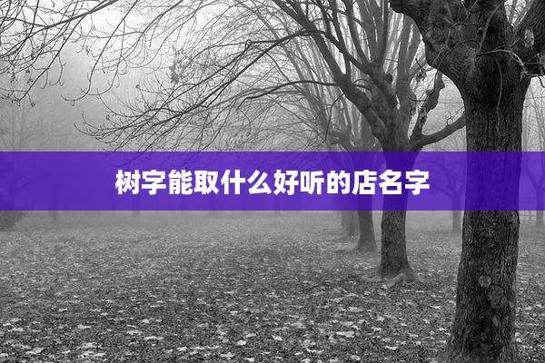 树字能取什么好听的店名字
