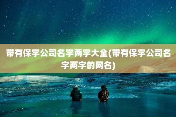 带有保字公司名字两字大全(带有保字公司名字两字的网名)