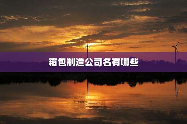 箱包制造公司名有哪些