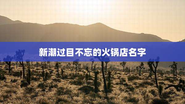 新潮过目不忘的火锅店名字